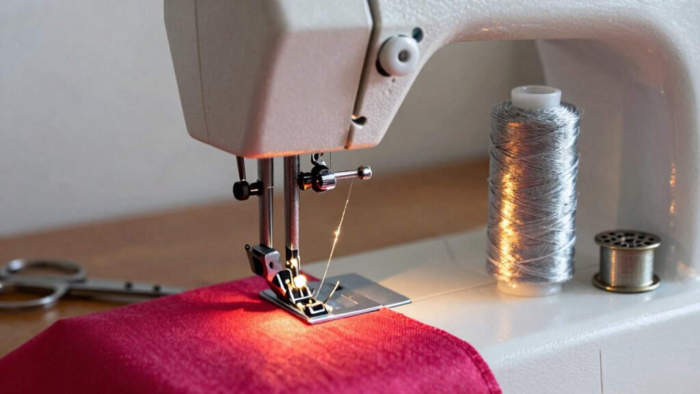 metallic thread sewing setup