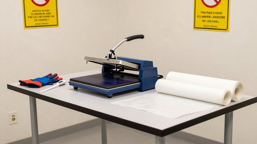 safe heat press setup