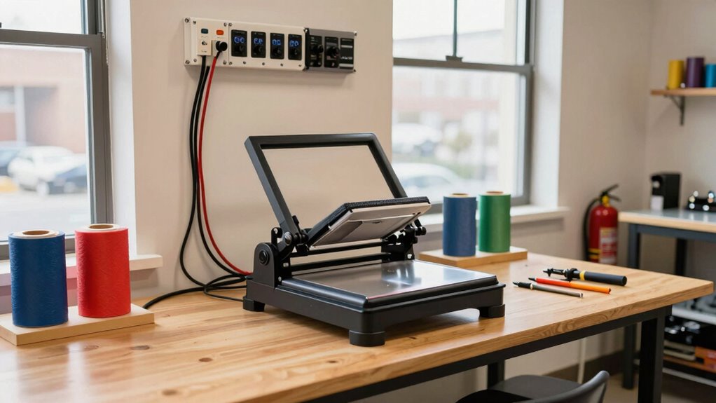 safe heat press setup