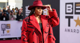 Queen Latifah Bundles Up in a Bold, Oversized Coat on the 2026 BET Awards Red Carpet