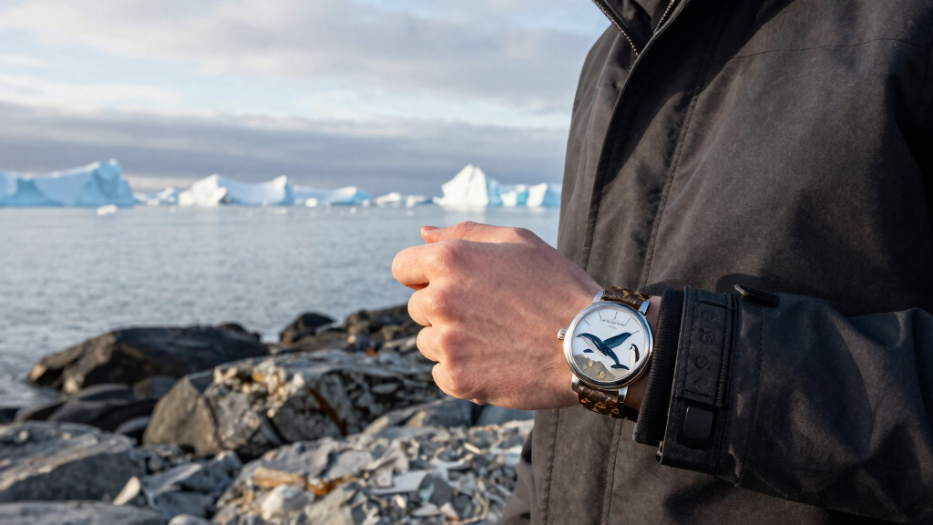 Whales And Penguins Animate Louis Vuitton’s Escale En Alaska Pocket Watch