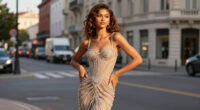 Zendaya Is Goddess-Like in This Sculpted, Beaded, Fantastic Schiaparelli Gown