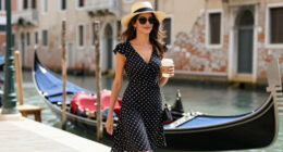 Amal Clooney Captures Venetian Summer Elegance In A Slouchy Polka-Dot Dress