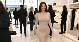Kim Kardashian Celebrates The Opening Of New Skims Flagship Store Wearing Ludovic De Saint Sernin Mermaid Gown In London