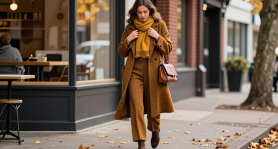 Jennifer Lawrence Mixes Fall Patterns With A Brown-and-Mustard Dries Van Noten Skirt And Leopard-Print Slides