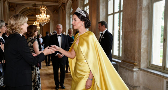 Princess Kate Pairs This Meaningful Tiara With A Lemon-Yellow Cape Dress From Elie Saab
